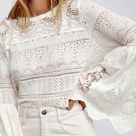 Free People Sweaters - SOLD Free People Once Upon a Time Crochet Top